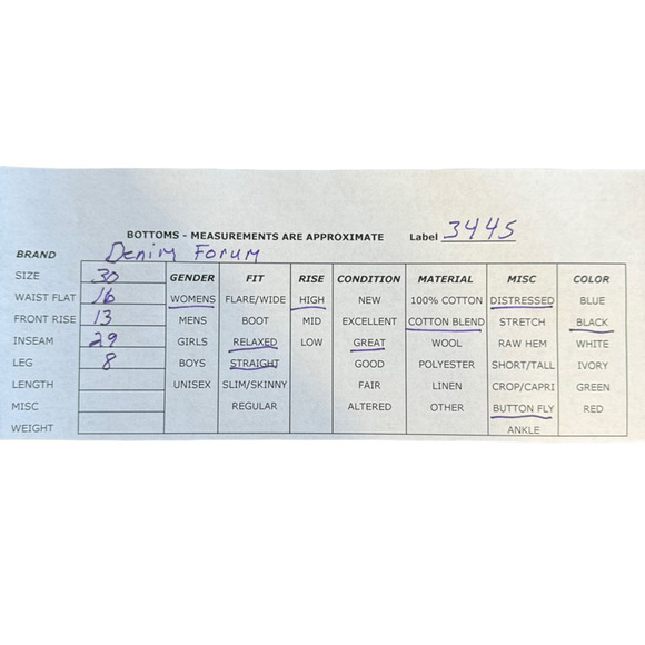 Denim Forum The Bonet High Rise Loose Jeans Women's 30 Black Button Fly - Picture 11 of 11